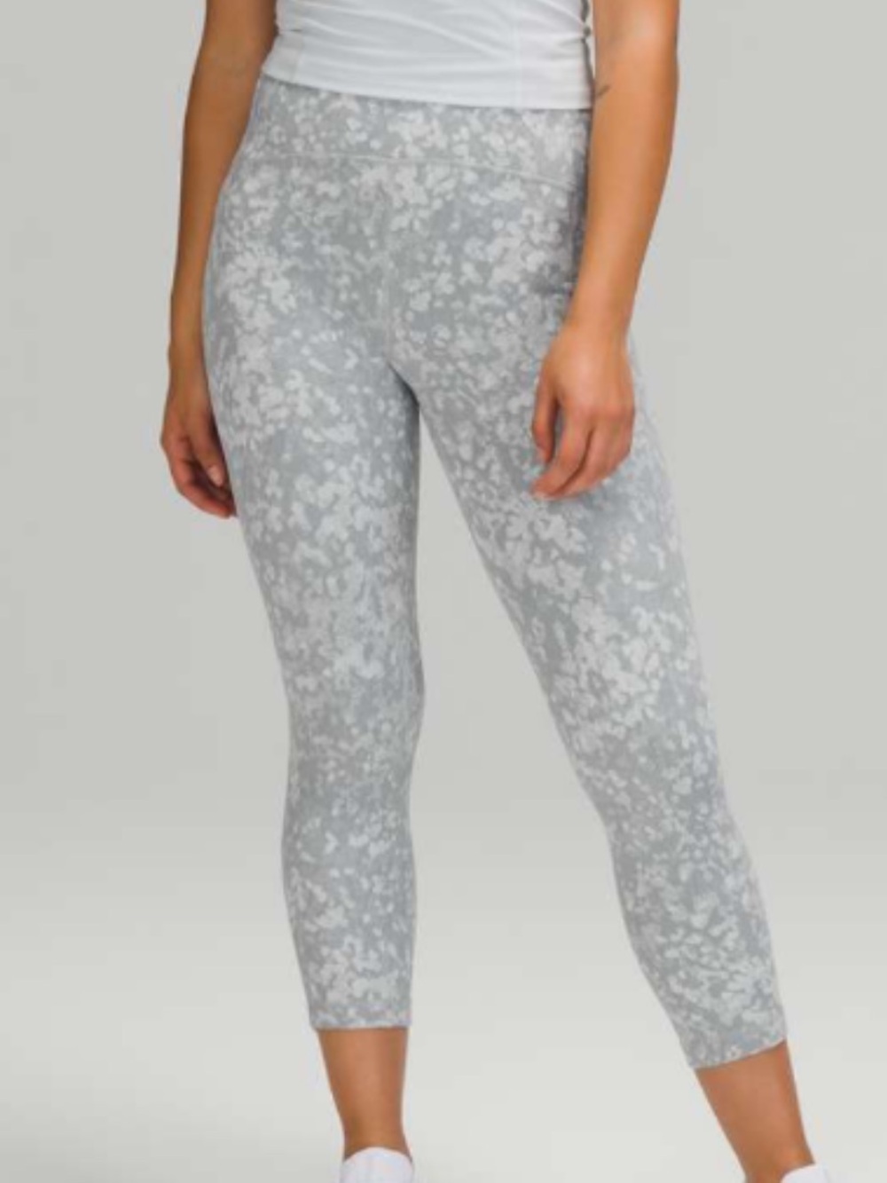 LULULEMON Swift Speed High-Rise Crop 21” Women's Leggings - Light Gray/White